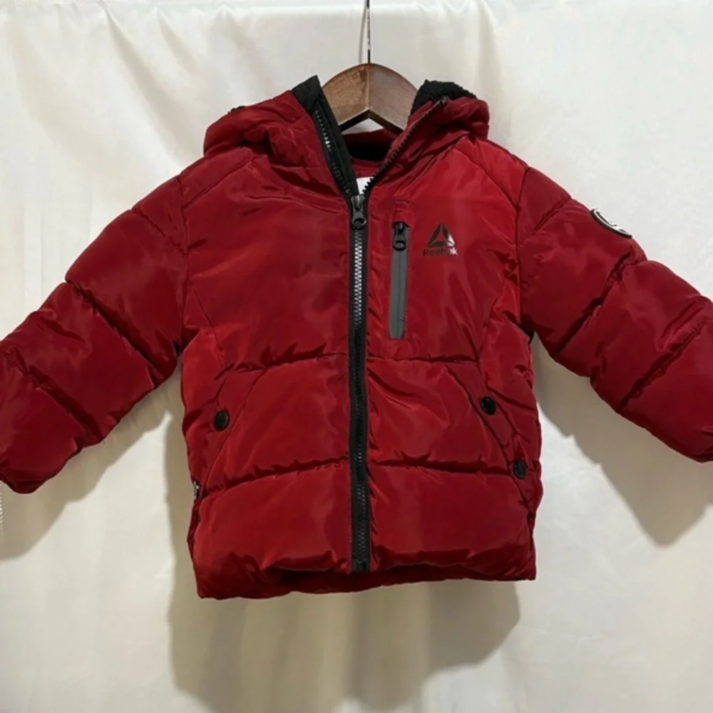 Reebok Toddler  Boys Kids Puffer‎ Jacket Quilted Insulated Jacket Hood Ski 2T